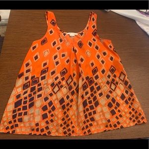 Francesca’s Miami Orange Patterned Top